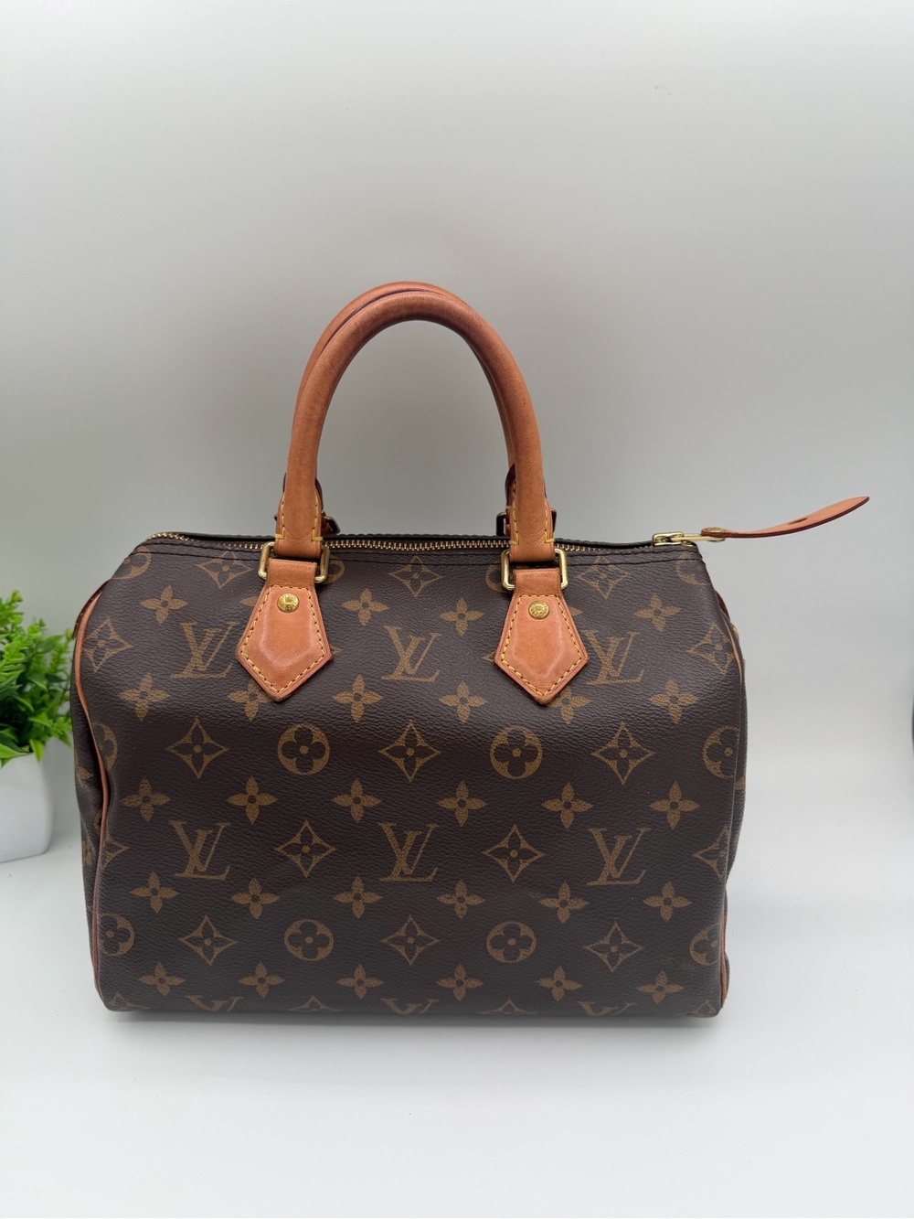 Louis Vuitton Monogram Canvas Speedy 25 Handbag in Brown🔥
